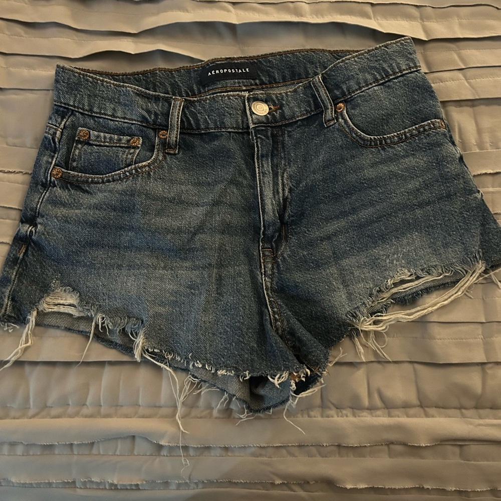 Aeropostale Distressed Blue Jean Shorts
